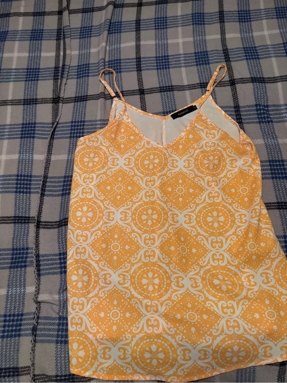 Yellow Printed Spaghetti-Strap Dress — Lightweight Summer Style
